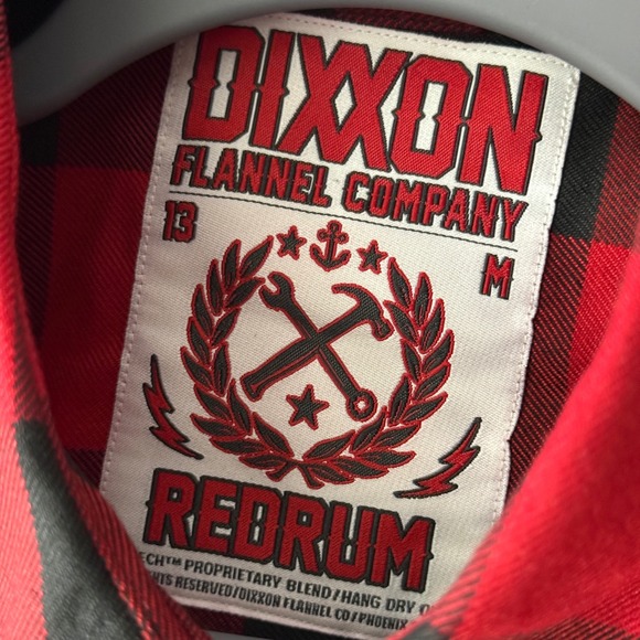 DIXXON Flannel Company Women's OG REDRUM Plaid Button Up Shirt(OG) Red Black, M - Picture 2 of 9